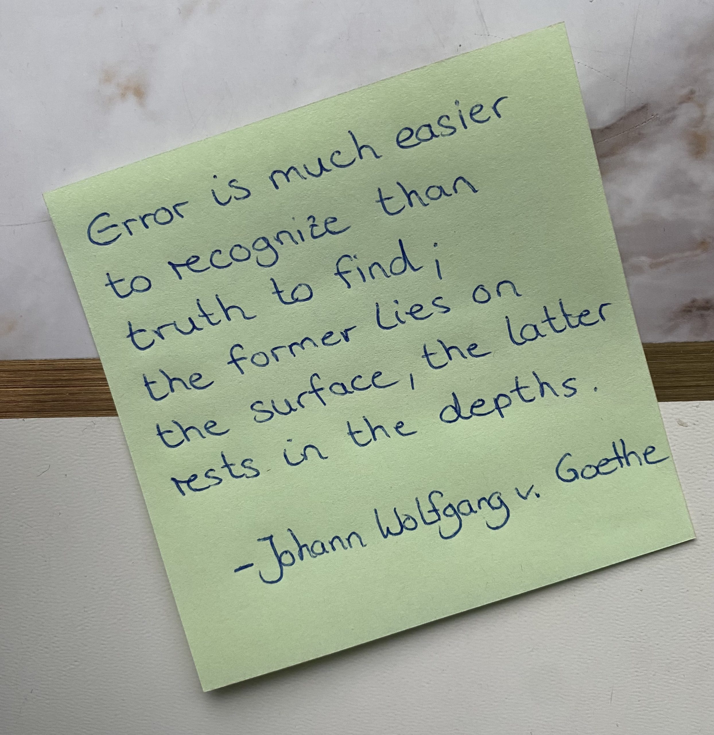 Denkzettel #12 – Johann Wolfgang von Goethe