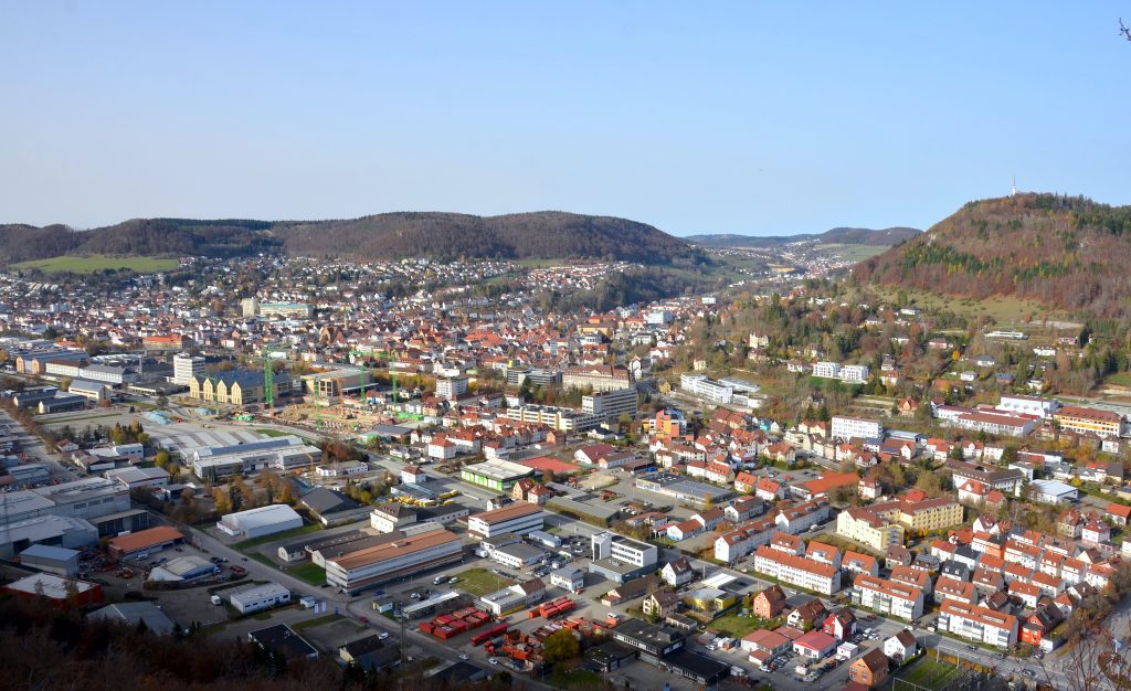 Blick vom Malesfelsen auf Albstadt-Ebingen